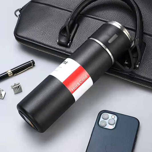 Elegance on the Go Stainless Steel Flask Set-Holiday Gifts-Sip in style with our Elegance on the Go Stainless Steel Flask Set. Choose from single cups or complete sets, crafted for durability and heat preservation.-okidokibro