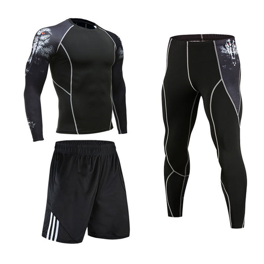 Men's Tights Basketball Running Suit-accessories for sports- Stay cool, dry, and comfortable during your workouts with the Men's Tights Basketball Running Suit, designed with quick-drying, breathable, and ultra-light properties.-okidokibro