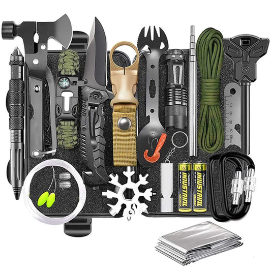 Outdoor Survival Kit-Outdoor Gear-Conquer the wild with confidence using our Outdoor Survival Kit. Essential tools for hiking, camping, and adventure. Be prepared for anything!-okidokibro