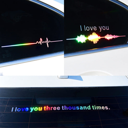 Car Electrocardiogram Sound Wave Sticker on a car different styles 